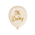 TALERZYKI PAPIEROWE OH BABY BALONIK BEŻOWE 17,5x22cm 6szt