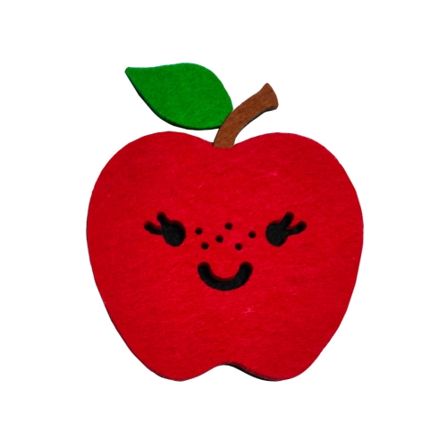PANEL JABŁKO FILCOWE CZERWONE 13x10cm