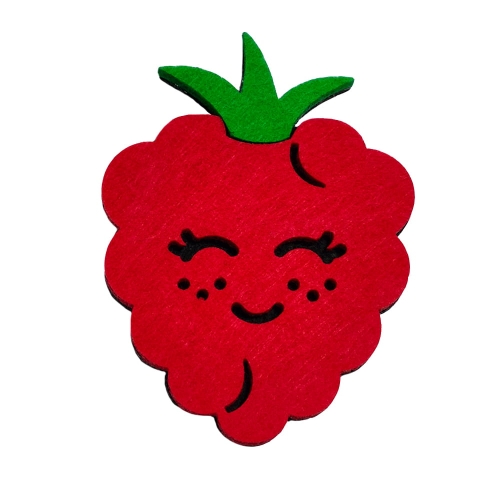 PANEL MALINA FILCOWA CZERWONA 13x9cm