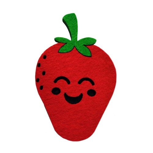 PANEL TRUSKAWKA FILCOWA CZERWONA 13x8cm