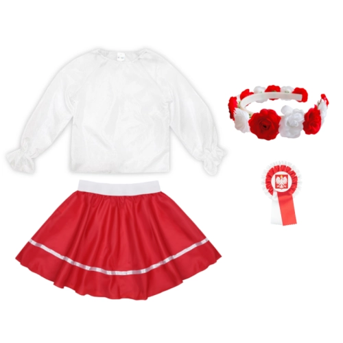 ZESTAW NARODOWY BIAŁO-CZERWONY 116-128 4el