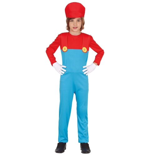 STRÓJ KOMBIZON SUPER MARIO CZERWONO-NIEBIESKI 125-135