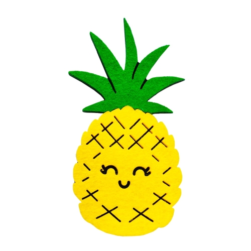 PRZYPINKA ANANAS FILCOWA ŻÓŁTO-ZIELONA 17x9,5cm