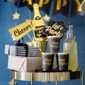 KUBECZKI PAPIEROWE HAPPY NEW YEAR CZARNE 220ml 6szt