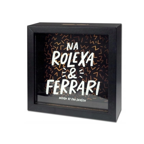 SKARBONKA NA ROLEXA I FERRARI CZARNA 15x15cm