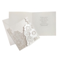 KARTKA CHRZEST NA PAMIĄTKĘ CHRZTU ORNAMENT BIAŁA 15x15cm