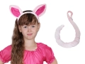 ZESTAW ŚWINKA RÓŻOWY PELERYNA 90cm 3el