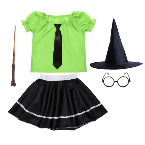 ZESTAW SLYTHERIN ZIELONO-CZARNY 116-128 6el