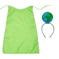 ZESTAW PLANETA ZIEMIA ZIELONY PELERYNA 75cm 3el