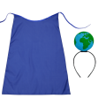 ZESTAW PLANETA ZIEMIA NIEBIESKI PELERYNA 90cm 3el