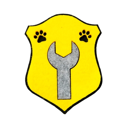ODZNAKA RUBBLE PSI PATROL PIESEK BUDOWLANIEC ŻÓŁTA