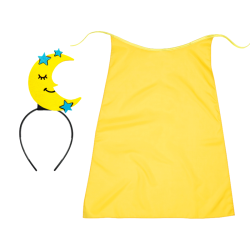 ZESTAW KSIĘŻYC ŻÓŁTY PELERYNA 75cm 3el