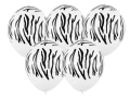BALONY BIAŁE ZEBRA 30cm 5szt