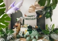 BANER HAPPY BIRTHDAY DINOZAURY CIEMNOZIELONY 3m