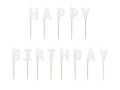 ŚWIECZKI URODZINOWE HAPPY BIRTHDAY BIAŁE 25cm 13szt