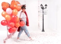 BALON FOLIOWY USTA KISS ME CZERWONY 34'' 86,5cm