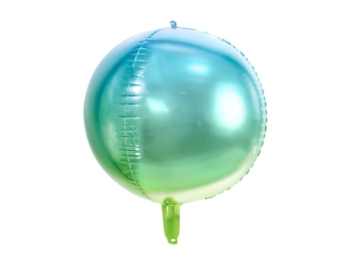 BALON KULA OMBRE NIEBIESKO-ZIELONA 14'' 35cm