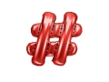 BALON HASHTAG CZERWONY 14'' 35cm