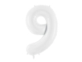 BALON CYFRA 9 BIAŁA 34'' 86cm