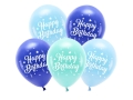 BALONY NIEBIESKIE HAPPY BIRTHDAY 26cm 5szt