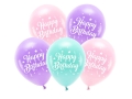 BALONY RÓŻOWE HAPPY BIRTHDAY 26cm 5szt
