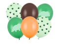 BALONY ZIELONE DINOZAURY MIX 30cm 6szt
