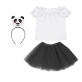 ZESTAW PANDA BIAŁO-CZARNY 116-128 4el