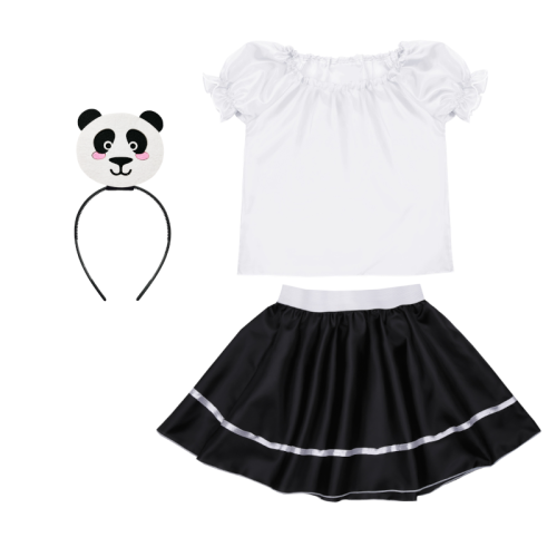 ZESTAW PANDA BIAŁO-CZARNY 116-128 4el