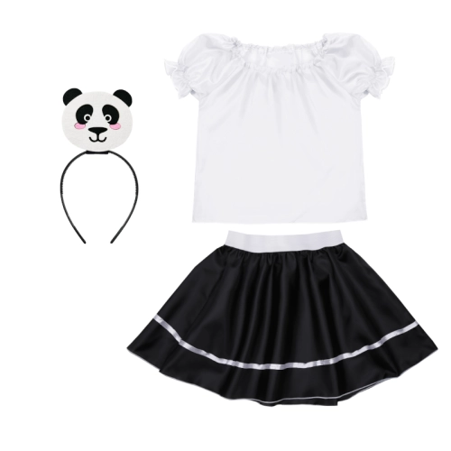 ZESTAW PANDA BIAŁO-CZARNY 134-140 4el