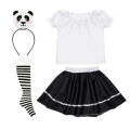 ZESTAW PANDA BIAŁO-CZARNY 116-128 5el