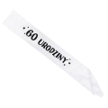 SZARFA 60 URODZINY BIAŁA 90cm