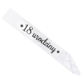 SZARFA 18 URODZINY BIAŁA 85cm