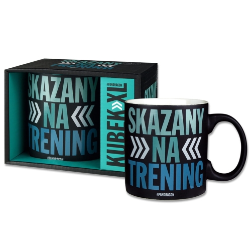 KUBEK XL SKAZANY NA TRENING CZARNY 500ml