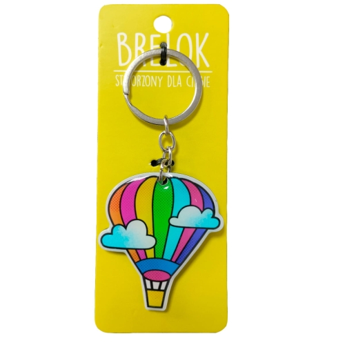 BRELOK BALON Z KOSZEM KOLOROWY
