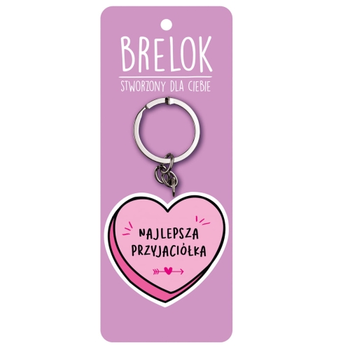 BRELOK SERCE NAJLEPSZA PRZYJACIÓŁKA RÓŻOWY