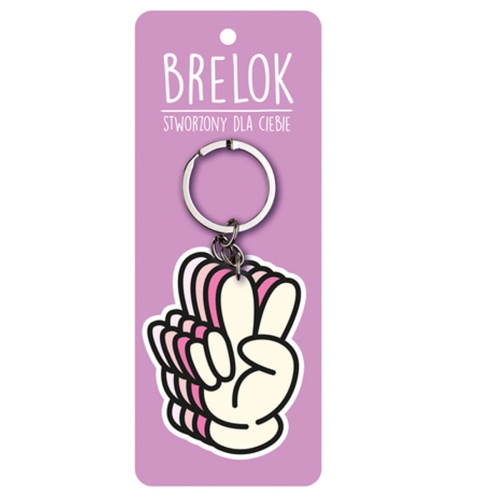 BRELOK ZNAK POKOJU BEŻOWY