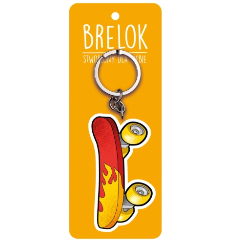 BRELOK DESKOROLKA CZERWONO-ŻÓŁTY