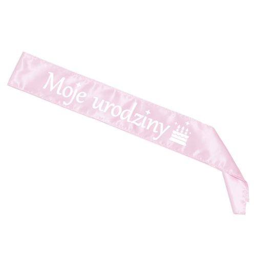 SZARFA MOJE URODZINY RÓŻOWA 85cm