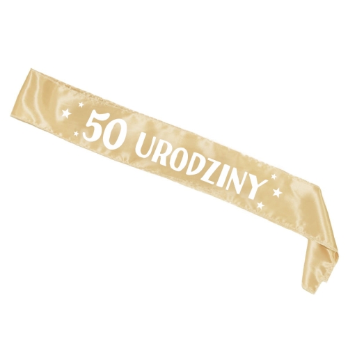 SZARFA 50 URODZINY ZŁOTA 85cm