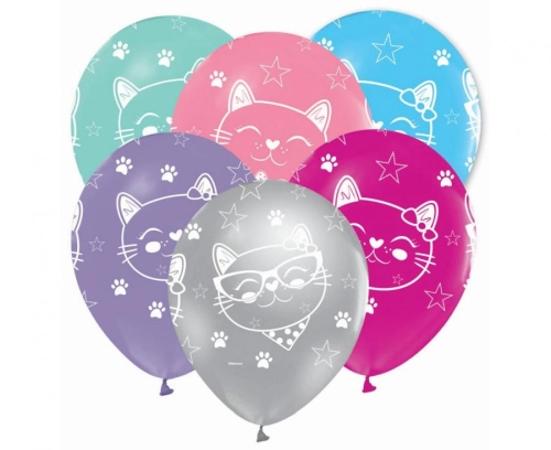 BALON GODAN PASTEL KOTKI MIX 30cm 1szt