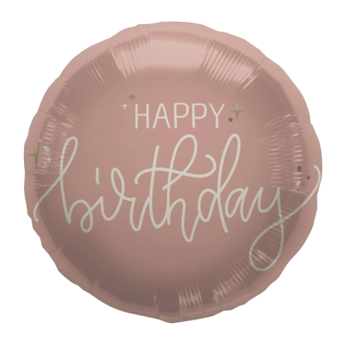 BALON FOLAT HAPPY BIRTHDAY OKRĄGŁY RÓŻOWY 18'' 46cm