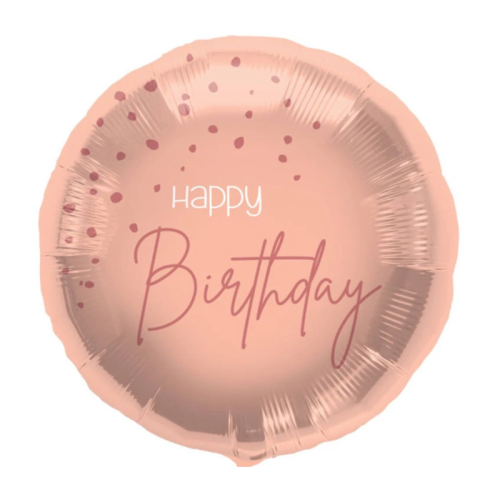 BALON FOLAT HAPPY BIRTHDAY OKRĄGŁY RÓŻOWY 18'' 46cm