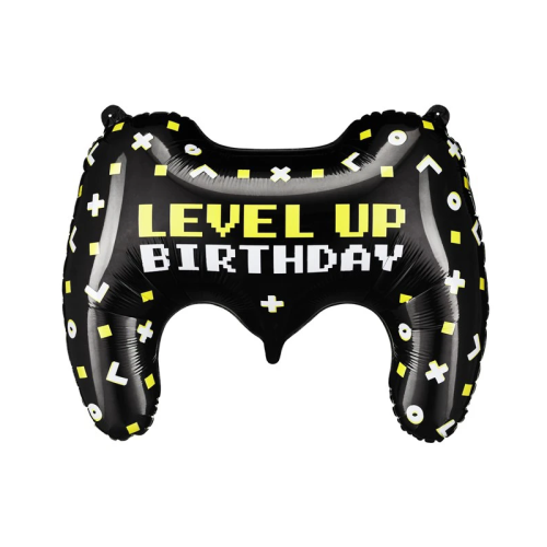 BALON PARTY DECO GAMEPAD GAME OVER CZARNY 28'' 72cm