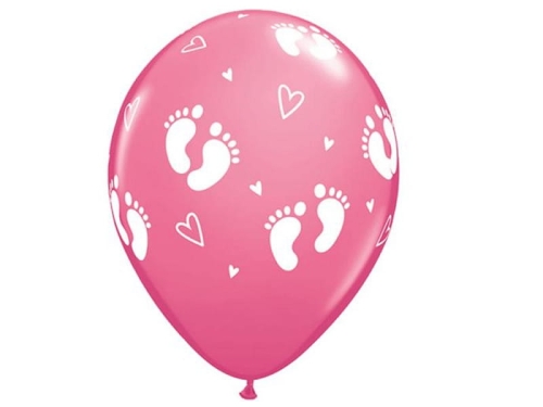 BALON QUALATEX PASTEL DZIECIĘCE STOPY RÓŻOWY 30cm 1szt