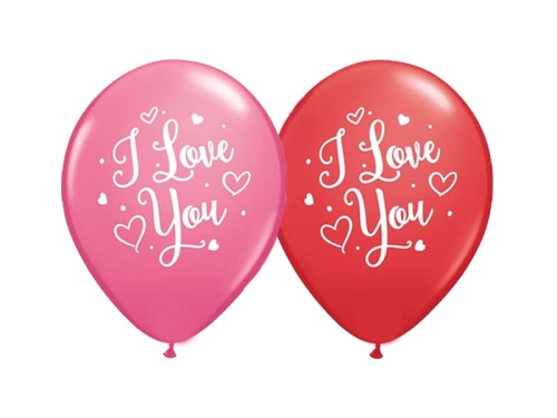 BALON QUALATEX PASTEL I LOVE YOU MIX 30cm 1szt