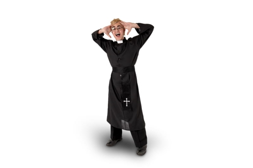 STRÓJ SUTANNA KSIĄDZ CZARNY L/XL