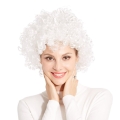 PERUKA AFRO KRÓTKA BIAŁA