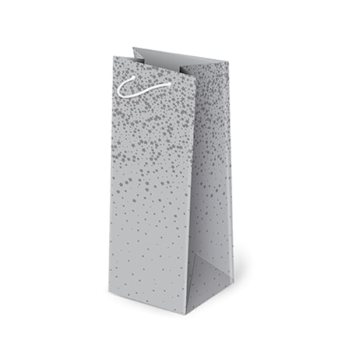TOREBKA PREZENTOWA GWIAZDKI SREBRNA 40x12cm