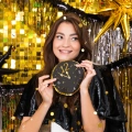 SERWETKI ZEGARY HAPPY NEW YEAR CZARNE 10szt