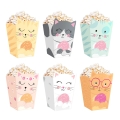 PUDEŁKA NA POPCORN KOTKI KOLOROWE 6szt